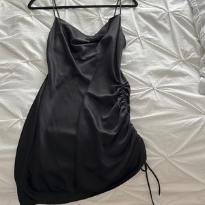 Black satin dress